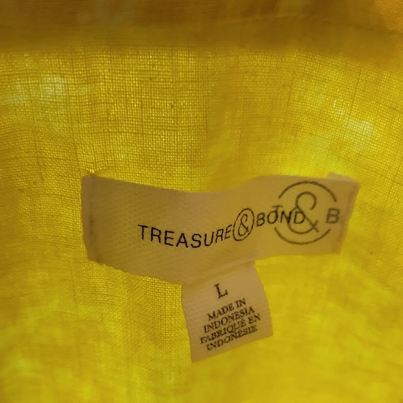 Treasure & Bond Yellow Button Down Shirt - Picture 2 of 4